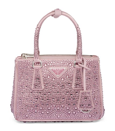 prada pink embellished bag|prada pink rhinestone bag.